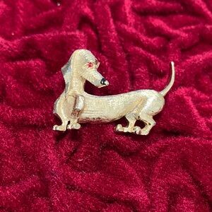 Gold Dachshund Brooch